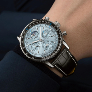 Breitling Navitimer B19 Chronograph 43 Perpetual Calendar Stainless Steel - Platinum / Ice Blue PB1920251C1P1